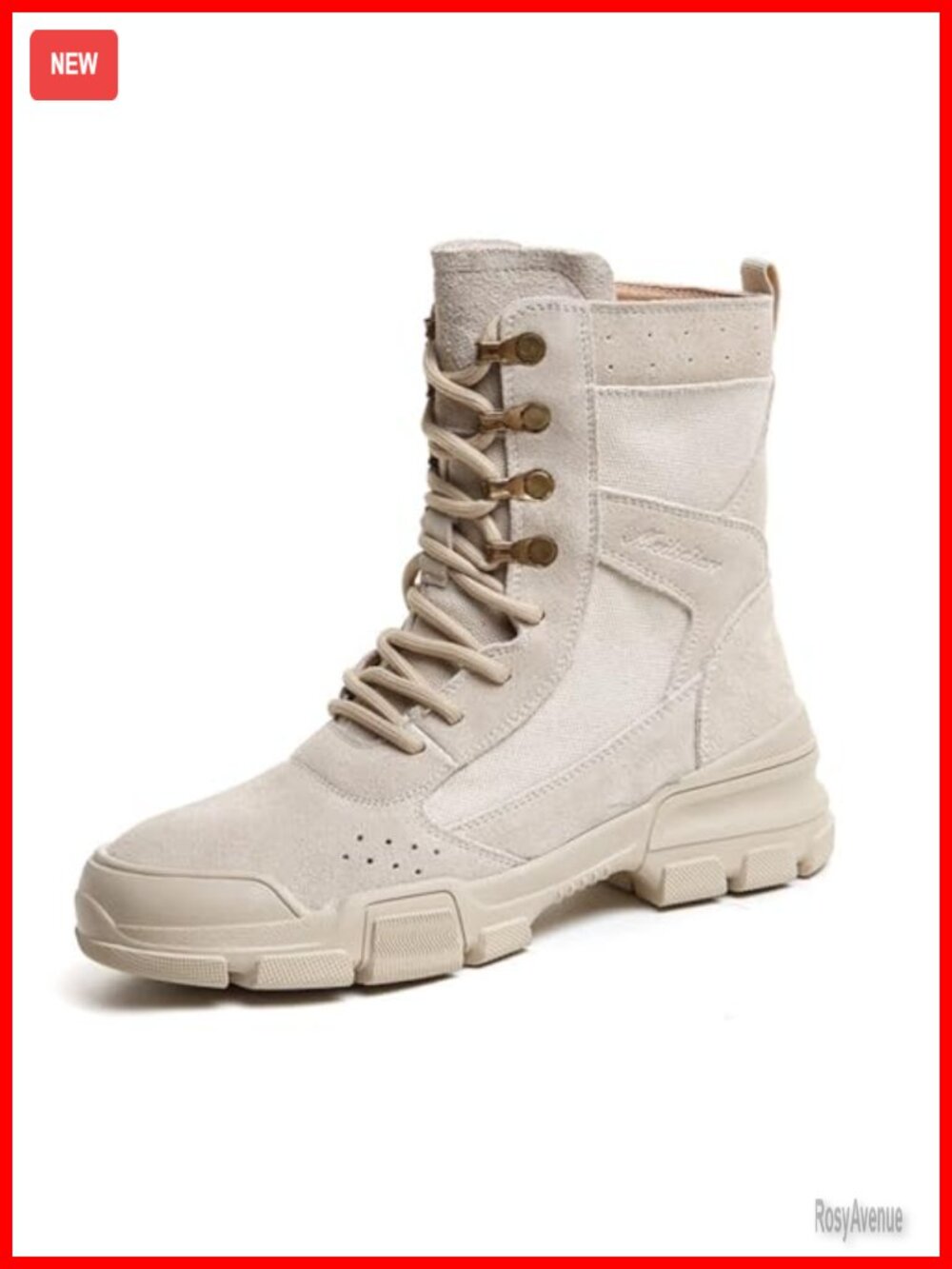 Canvas High-Top Desert Combat Boots Platform Lug Sole Slip-Resistant Women's